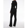imageAnotherChill Womens 2 Piece Lounge Sets Foldover Flare Pants Set Long Sleeve Cropped Top Casual Outfits PajamasBlack