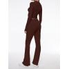 imageAnotherChill Womens 2 Piece Lounge Sets Foldover Flare Pants Set Long Sleeve Cropped Top Casual Outfits PajamasChocolate