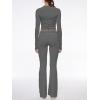 imageAnotherChill Womens 2 Piece Lounge Sets Foldover Flare Pants Set Long Sleeve Cropped Top Casual Outfits PajamasDarkgrey