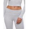 imageAnotherChill Womens 2 Piece Lounge Sets Foldover Flare Pants Set Long Sleeve Cropped Top Casual Outfits PajamasLightgray