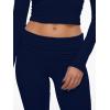imageAnotherChill Womens 2 Piece Lounge Sets Foldover Flare Pants Set Long Sleeve Cropped Top Casual Outfits PajamasNavyblue