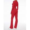 imageAnotherChill Womens 2 Piece Lounge Sets Foldover Flare Pants Set Long Sleeve Cropped Top Casual Outfits PajamasRed