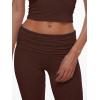 imageAnotherChill Womens 2 Piece Lounge Sets Foldover Flare Pants Set Short Sleeve Crop Top Casual Outfits Comfy LoungewearChocolate