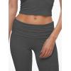 imageAnotherChill Womens 2 Piece Lounge Sets Foldover Flare Pants Set Short Sleeve Crop Top Casual Outfits Comfy LoungewearDarkgrey