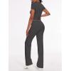 imageAnotherChill Womens 2 Piece Lounge Sets Straight Leg Pants Set Short Sleeve Crop Tshirt Casual Outfits Comfy LoungewearDarkgrey