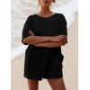 imageAnotherChill Womens Athletic Romper With Pockets Workout Tee Rompers Backless Oversized Onesie Casual ActivewearBlack