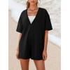 imageAnotherChill Womens Athletic Romper With Pockets Workout Tee Rompers Backless Oversized Onesie Casual ActivewearBlack