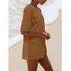 imageAnotherChill Womens Athletic Romper With Pockets Workout Tee Rompers Backless Oversized Onesie Casual ActivewearCoffee