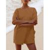 imageAnotherChill Womens Athletic Romper With Pockets Workout Tee Rompers Backless Oversized Onesie Casual ActivewearCoffee