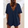 imageAnotherChill Womens Athletic Romper With Pockets Workout Tee Rompers Backless Oversized Onesie Casual ActivewearDarkblue