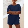 imageAnotherChill Womens Athletic Romper With Pockets Workout Tee Rompers Backless Oversized Onesie Casual ActivewearDarkblue