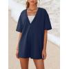 imageAnotherChill Womens Athletic Romper With Pockets Workout Tee Rompers Backless Oversized Onesie Casual ActivewearDarkblue