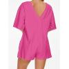 imageAnotherChill Womens Athletic Romper With Pockets Workout Tee Rompers Backless Oversized Onesie Casual ActivewearHotpink