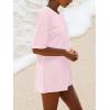 imageAnotherChill Womens Athletic Romper With Pockets Workout Tee Rompers Backless Oversized Onesie Casual ActivewearPink