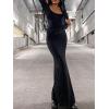 imageAnotherChill Womens Casual Lounge Slip Long Dress Sexy Long Sleeve Backless Bodycon Maxi Dresses 2023 Fall Slim ElegantBlack