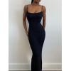 imageAnotherChill Womens Casual Lounge Slip Long Dress Sexy Sleeveless Backless Bodycon Maxi Dresses 2025 Summer Slim ElegantBlack