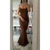 imageAnotherChill Womens Casual Lounge Slip Long Dress Sexy Sleeveless Backless Bodycon Maxi Dresses 2025 Summer Slim ElegantBrown