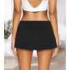 imageAnotherChill Womens Low Waist Micro Mini Skorts Skirt with Builtin Shorts Sexy Stretch Black Skirts Basic Summer OutfitsBlack