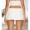 imageAnotherChill Womens Low Waist Micro Mini Skorts Skirt with Builtin Shorts Sexy Stretch Black Skirts Basic Summer OutfitsWhite