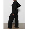 imageAnotherChill Womens Pajamas Set Long Sleeve Button Down Ribbed Knit 2 Piece Sleep Sets Loungewear Soft PjsBlack
