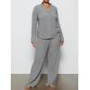 imageAnotherChill Womens Pajamas Set Long Sleeve Button Down Ribbed Knit 2 Piece Sleep Sets Loungewear Soft PjsDarkgrey