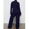 imageAnotherChill Womens Pajamas Set Long Sleeve Button Down Ribbed Knit 2 Piece Sleep Sets Loungewear Soft PjsNavyblue