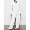 imageAnotherChill Womens Pajamas Set Long Sleeve Button Down Ribbed Knit 2 Piece Sleep Sets Loungewear Soft PjsWhite