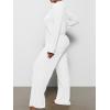 imageAnotherChill Womens Pajamas Set Long Sleeve Button Down Ribbed Knit 2 Piece Sleep Sets Loungewear Soft PjsWhite