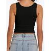 imageAnotherChill Womens Ribbed Crop Tank Tops Scoop Neck High Back Basic Sleeveless Rib Shirt Summer Athletic TopBlack