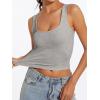 imageAnotherChill Womens Ribbed Crop Tank Tops Scoop Neck High Back Basic Sleeveless Rib Shirt Summer Athletic TopHeather Grey