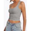 imageAnotherChill Womens Ribbed Crop Tank Tops Scoop Neck High Back Basic Sleeveless Rib Shirt Summer Athletic TopHeather Grey
