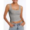 imageAnotherChill Womens Ribbed Crop Tank Tops Scoop Neck High Back Basic Sleeveless Rib Shirt Summer Athletic TopHeather Grey