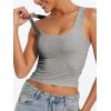 imageAnotherChill Womens Ribbed Crop Tank Tops Scoop Neck High Back Basic Sleeveless Rib Shirt Summer Athletic TopHeather Grey