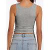 imageAnotherChill Womens Ribbed Crop Tank Tops Scoop Neck High Back Basic Sleeveless Rib Shirt Summer Athletic TopHeather Grey