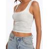 imageAnotherChill Womens Ribbed Crop Tank Tops Scoop Neck High Back Basic Sleeveless Rib Shirt Summer Athletic TopLight Heather Grey