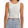 imageAnotherChill Womens Ribbed Crop Tank Tops Scoop Neck High Back Basic Sleeveless Rib Shirt Summer Athletic TopLight Heather Grey