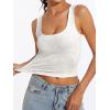 imageAnotherChill Womens Ribbed Crop Tank Tops Scoop Neck High Back Basic Sleeveless Rib Shirt Summer Athletic TopLight Heather Grey