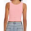 imageAnotherChill Womens Ribbed Crop Tank Tops Scoop Neck High Back Basic Sleeveless Rib Shirt Summer Athletic TopPink