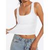 imageAnotherChill Womens Ribbed Crop Tank Tops Scoop Neck High Back Basic Sleeveless Rib Shirt Summer Athletic TopWhite