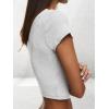imageAnotherChill Womens Short Sleeve Crew Neck TShirts Ribbed Cotton Crop Top Y2K Summer Going Out Tops Baby Tee Outfits 2024Heathercloudwhite
