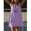 imageAnotherChill Womens Tennis Dress Builtin Bra ampamp Matching Shorts Pockets Workout Dresses Athletic Outfits Cut Out Two PiecePurple