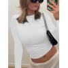 imageWomens Backless TShirts Y2K Crop Top Solid Casual Long Sleeve Sexy Vintage Cut Out 2023 Summer FashionLongsleevewhite