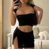 imageWomens Backless TShirts Y2K Crop Top Solid Casual Short Sleeve Sexy Vintage Cut Out 2023 Summer FashionBlack