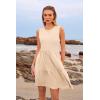 imageWomens Sleeveless Summer Mini Dress Tank Flowy Tiered Short A Line Sundresses Beach Vacation Dresses with PocketsBeige