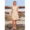 imageWomens Sleeveless Summer Mini Dress Tank Flowy Tiered Short A Line Sundresses Beach Vacation Dresses with PocketsBeige