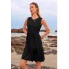 imageWomens Sleeveless Summer Mini Dress Tank Flowy Tiered Short A Line Sundresses Beach Vacation Dresses with PocketsBlack