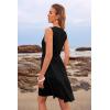 imageWomens Sleeveless Summer Mini Dress Tank Flowy Tiered Short A Line Sundresses Beach Vacation Dresses with PocketsBlack