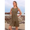 imageWomens Sleeveless Summer Mini Dress Tank Flowy Tiered Short A Line Sundresses Beach Vacation Dresses with PocketsBrown