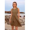 imageWomens Sleeveless Summer Mini Dress Tank Flowy Tiered Short A Line Sundresses Beach Vacation Dresses with PocketsBrown