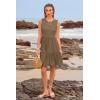 imageWomens Sleeveless Summer Mini Dress Tank Flowy Tiered Short A Line Sundresses Beach Vacation Dresses with PocketsBrown